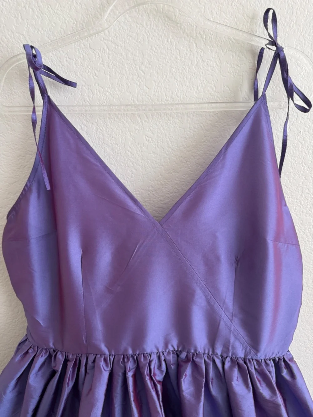 Anthropologie Bloni Tiered Shine Dress Purple Taffeta Party Dress Size XL - Picture 15 of 15